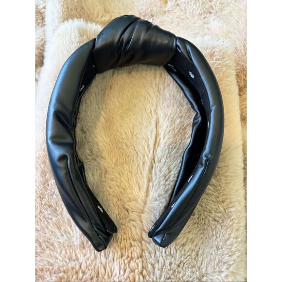 NWOT LELE SADOUGHI  BLACK FAUX LEATHER HEADBAND, $70 - Picture 4 of 6